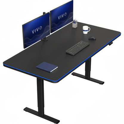 Large sturdy sit or stand modern desk with electric height adjustment options.