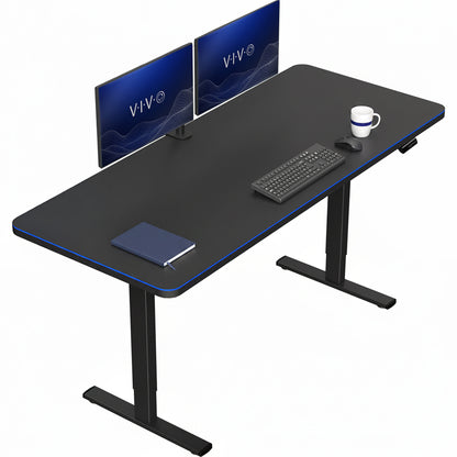 Large sturdy sit or stand modern desk with electric height adjustment options.