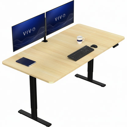 Large sturdy sit or stand modern desk with electric height adjustment options.