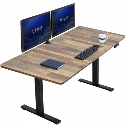 Large sturdy sit or stand modern desk with electric height adjustment options.