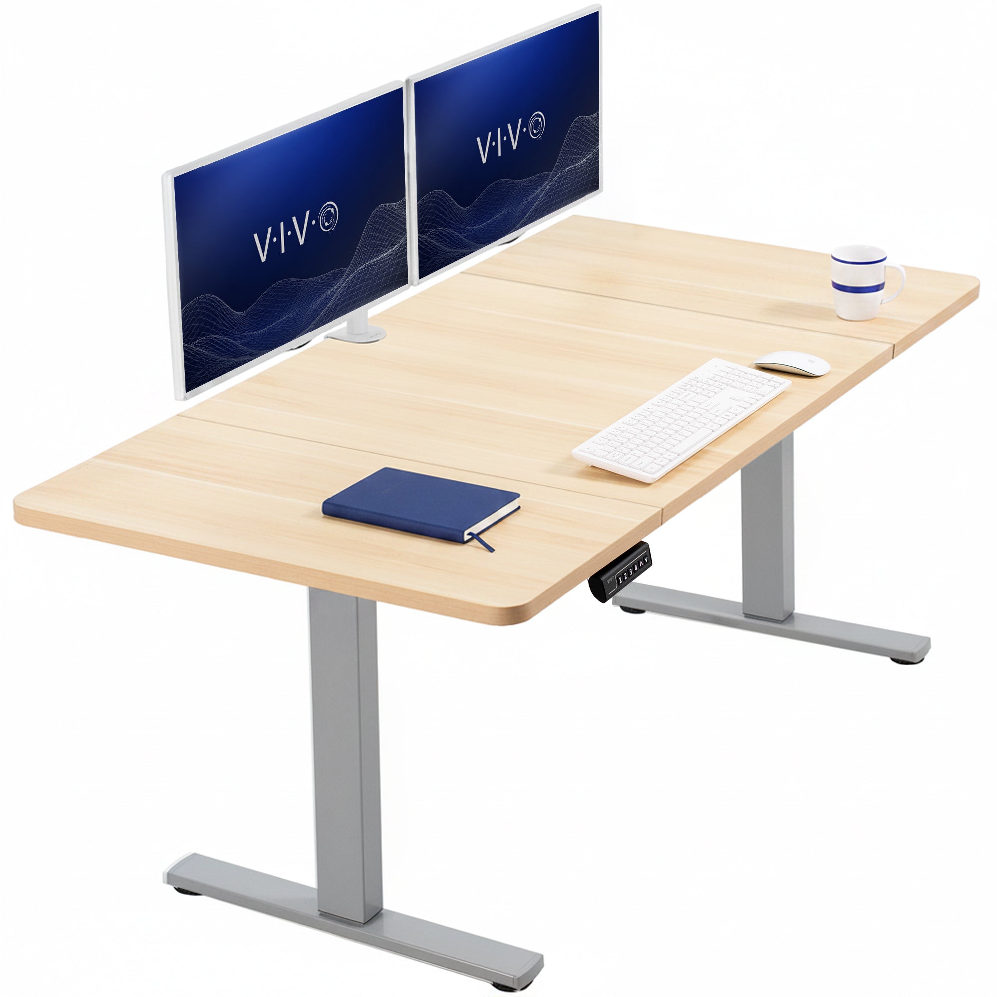 Single Motor Electric Desk with Push Button Memory Controller