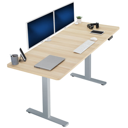 Large sturdy sit or stand modern desk with electric height adjustment options.