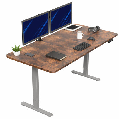 Large sturdy sit or stand modern desk with electric height adjustment options.
