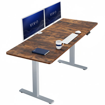 Large sturdy sit or stand modern desk with electric height adjustment options.