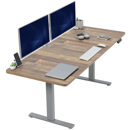 Large sturdy sit or stand modern desk with electric height adjustment options.