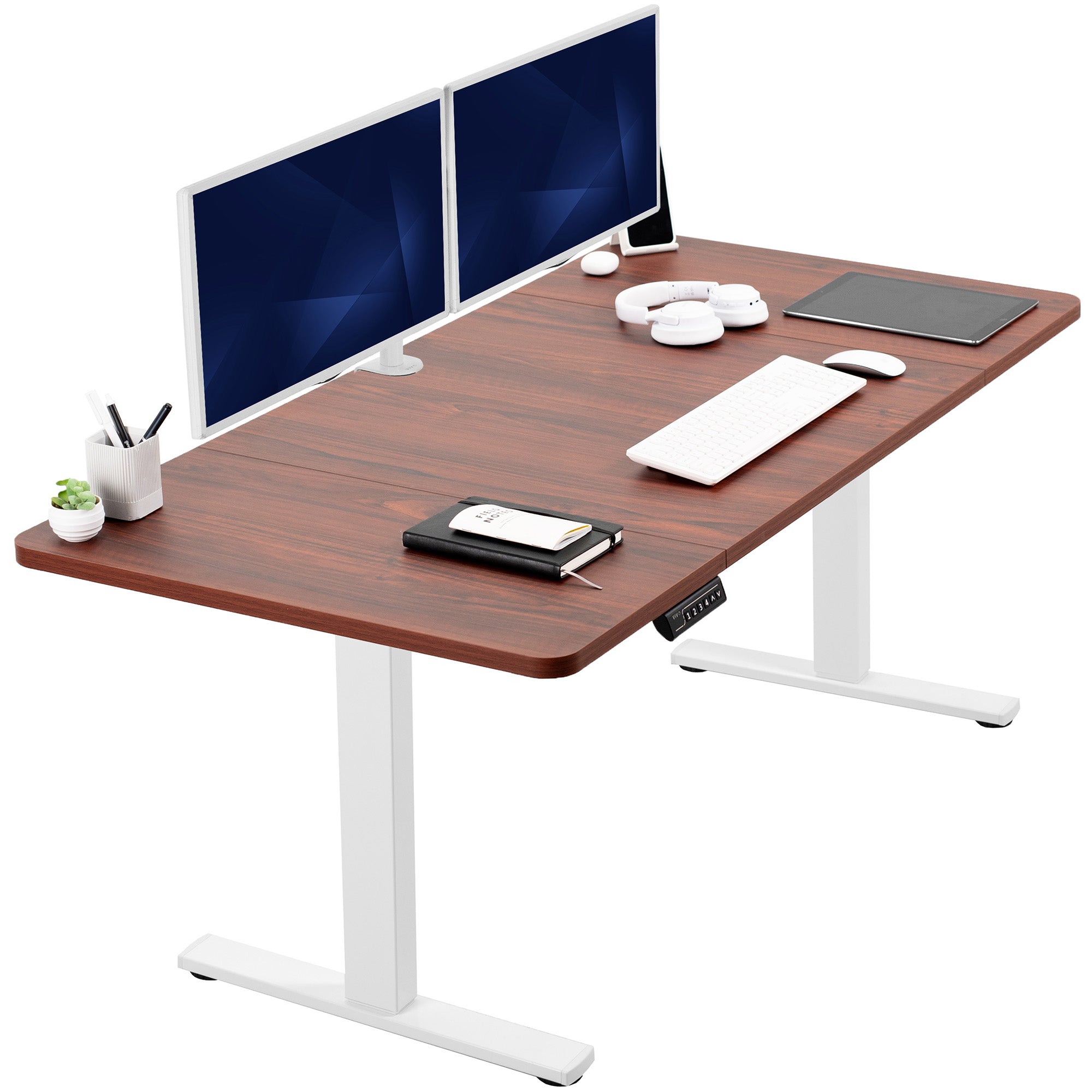 Single Motor Electric Desk with Push Button Memory Controller