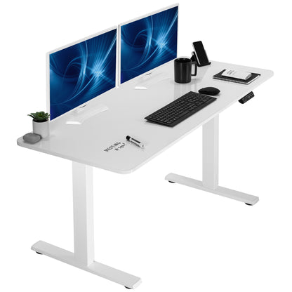 Sturdy ergonomic sit or stand active desk workstation with adjustable height using smart control panel.