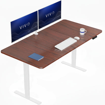Large sturdy sit or stand modern desk with electric height adjustment options.
