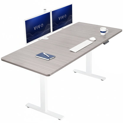 Large sturdy sit or stand modern desk with electric height adjustment options.