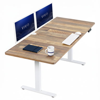 Large sturdy sit or stand modern desk with electric height adjustment options.