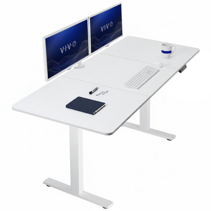 Large sturdy sit or stand modern desk with electric height adjustment options.