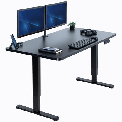 Height adjustable ergonomic desk for home office workstation.