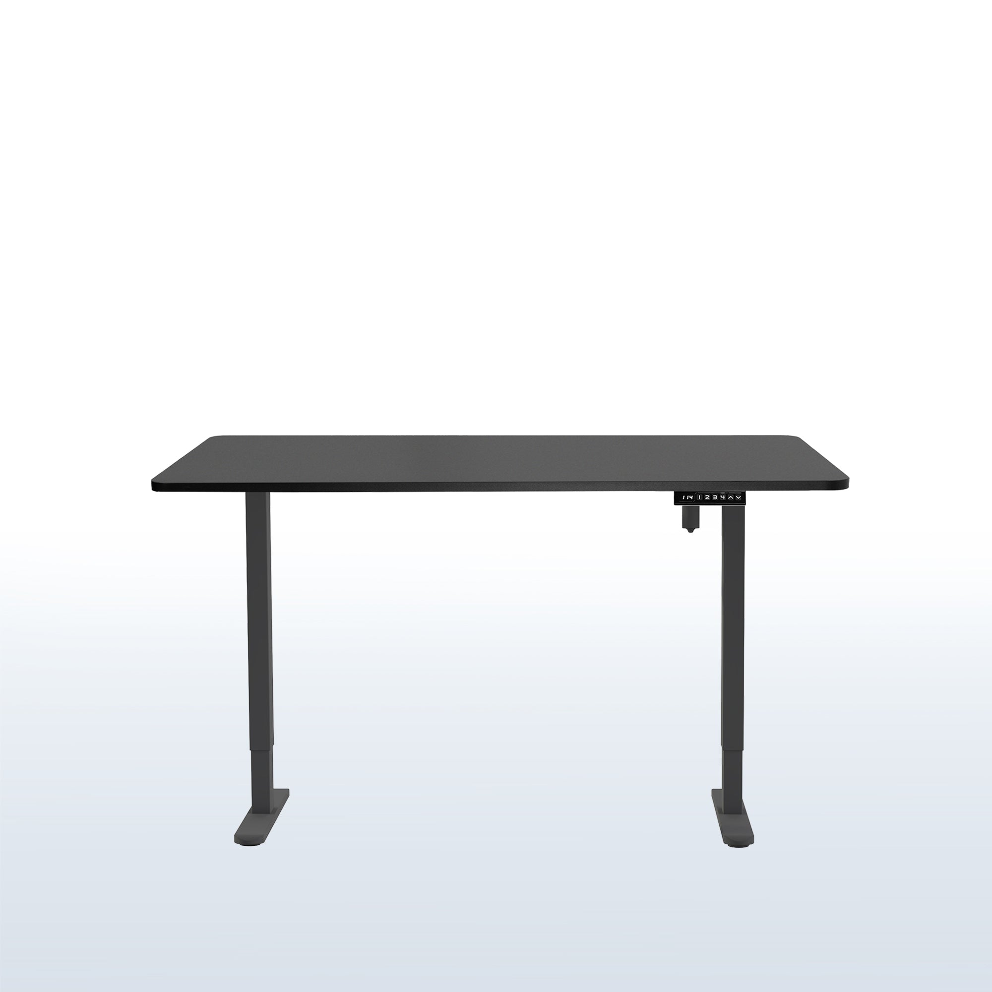 Heavy-duty electric height adjustable desktop workstation for active sit or stand efficient workspace.