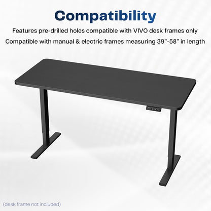 Sturdy desk tabletop for sit or stand electric or manual desk frames.