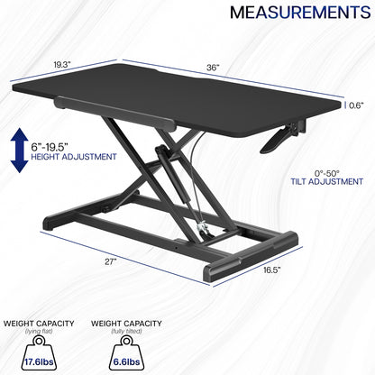 36" Single Top Tilting Desk Riser