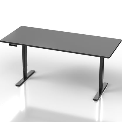 Heavy-duty electric height adjustable desktop workstation for active sit or stand efficient workspace.