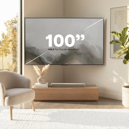 Low Profile Corner Large TV Wall Mount - 75" to 120" Screens