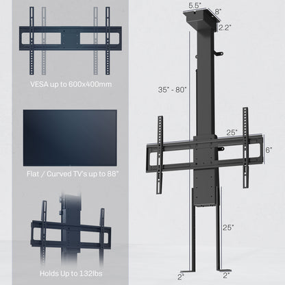 Motorized Large TV Mount with Remote Control