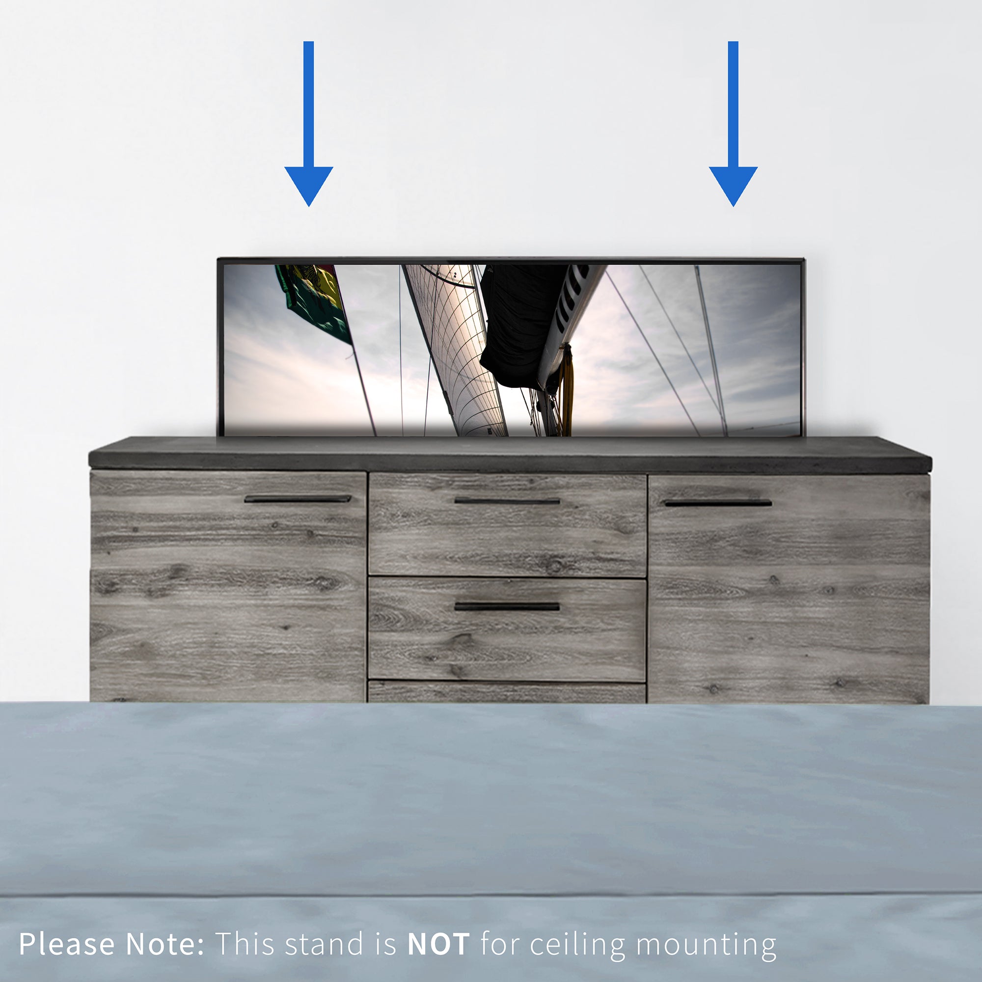 TV sliding down in TV entertainment center being concealed. 