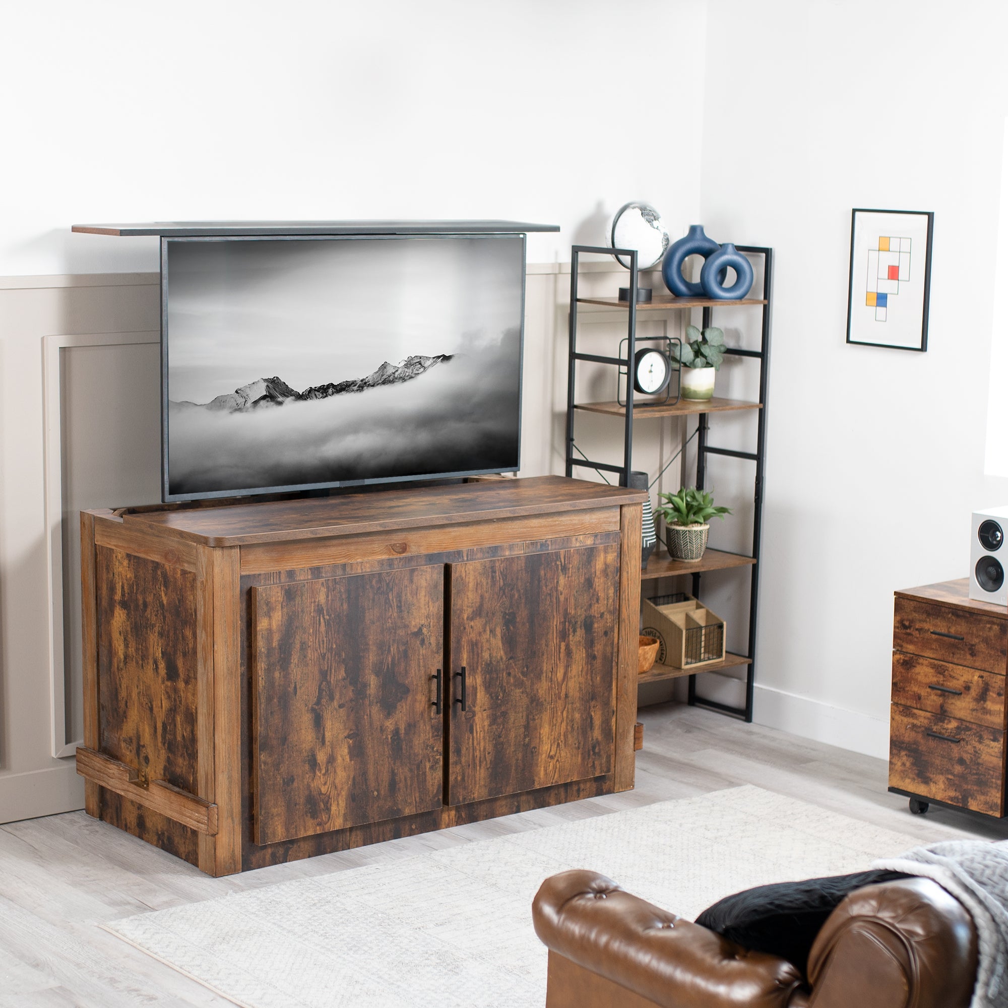 Motorized TV Stand with Remote Control