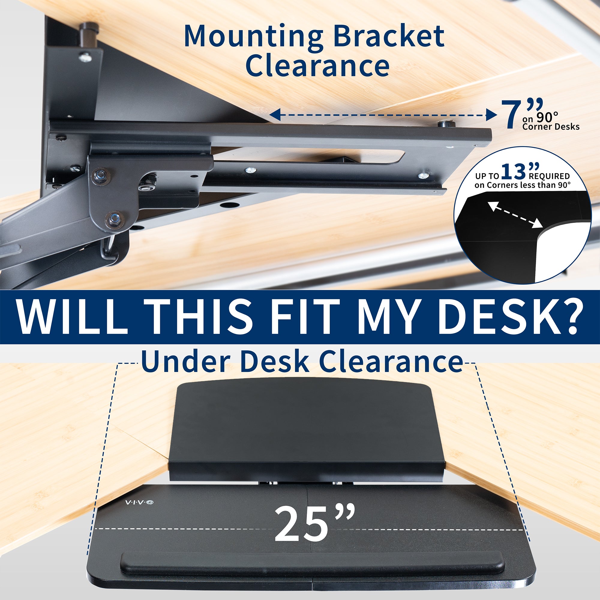 Measuring desk space and under desk clearance for proper fitting.