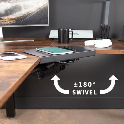 Swiveling feature to enhance ergonomic typing.