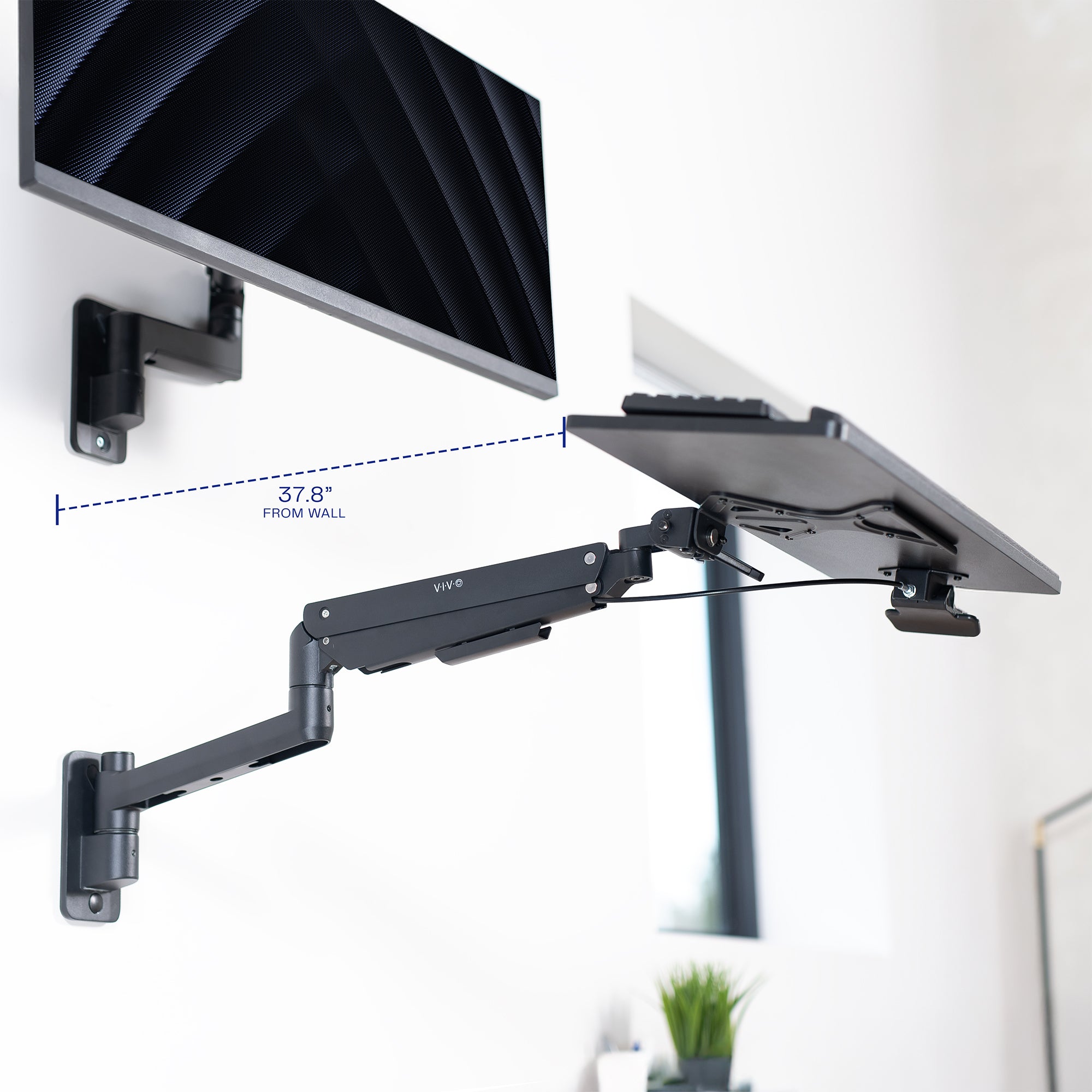 Pneumatic Wall Mounted Keyboard Tray