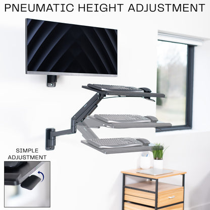 Pneumatic Wall Mounted Keyboard Tray