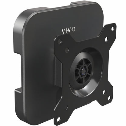 A black magnetic monitor mount by VIVO, with a square base and a circular holder in the center.
