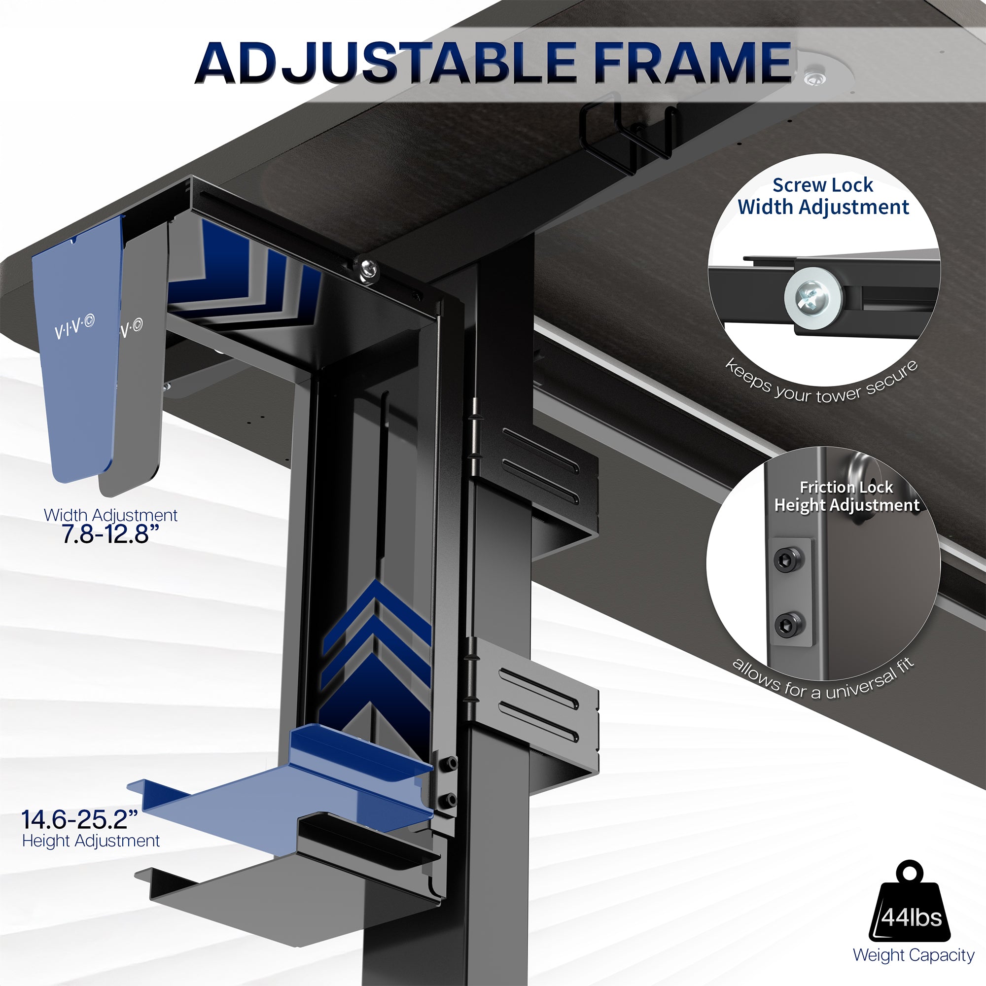 Under Desk Leg Clamp Large PC Mount