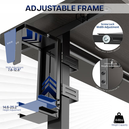 Under Desk Leg Clamp Large PC Mount
