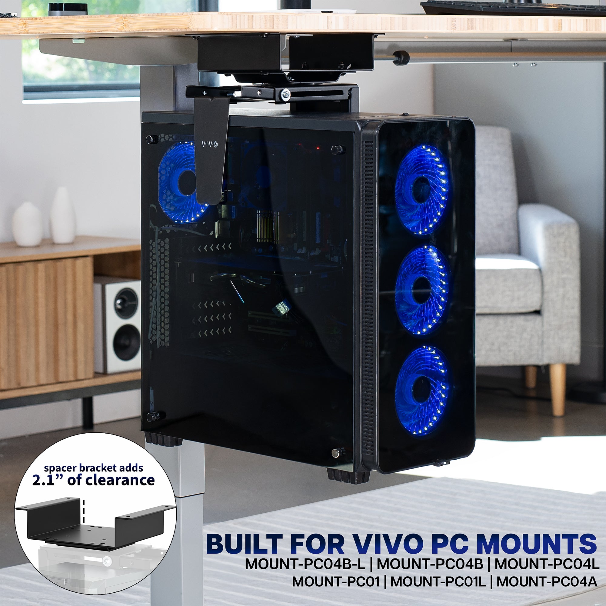 Under Desk Spacer Bracket for VIVO PC Mounts