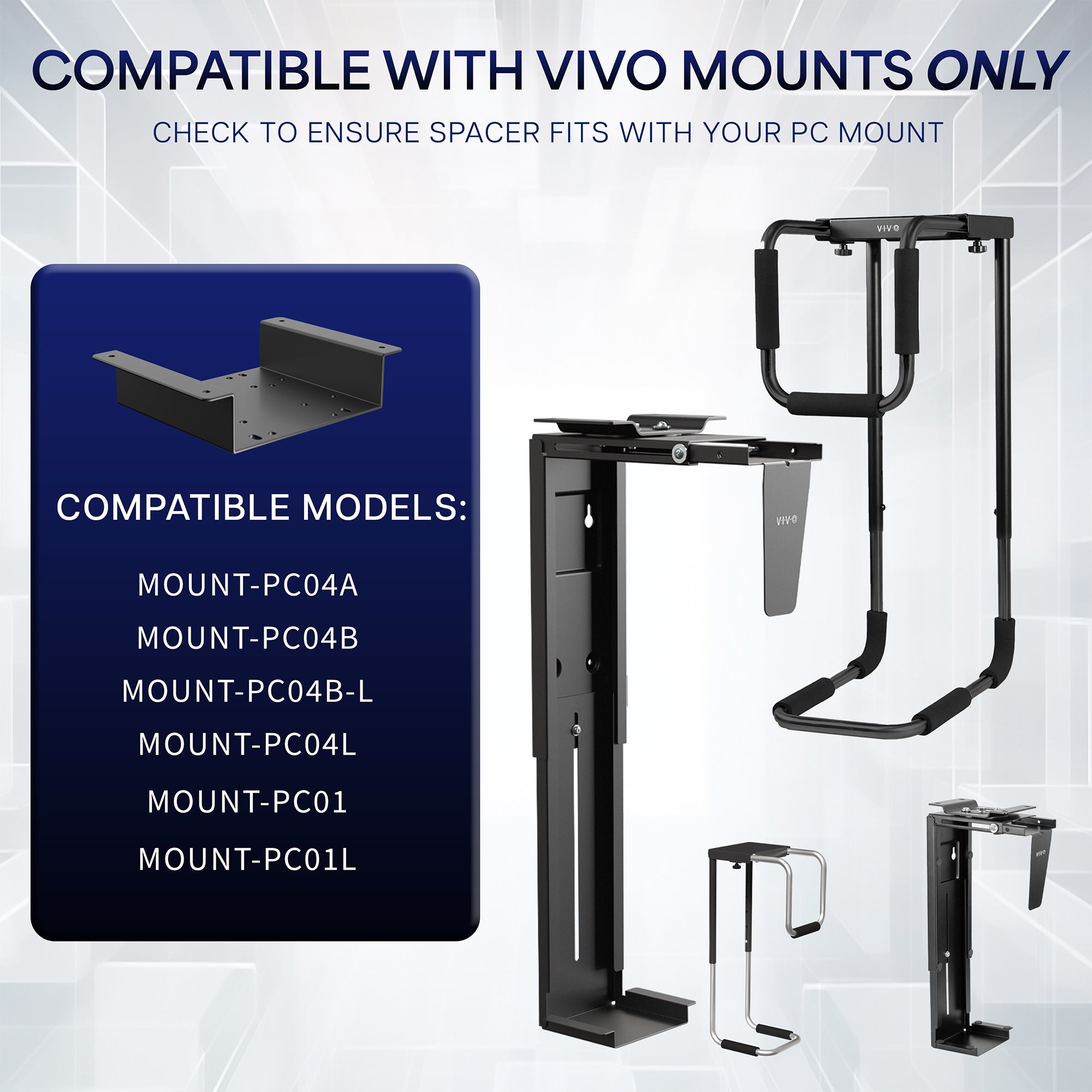 Under Desk Spacer Bracket for VIVO PC Mounts