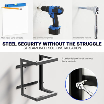 VIVO 12U Open Frame Wall Mounted Server Rack installation instructions