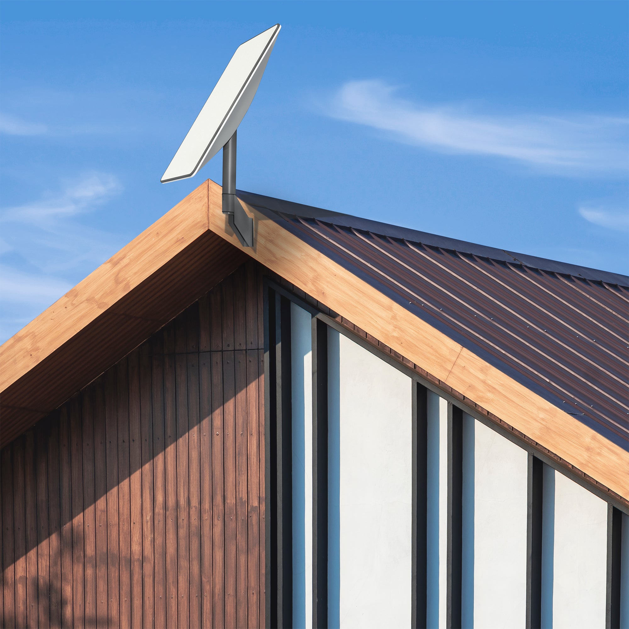 Low profile wall mount for Starlink Gen2. Install to wood, brick, concrete or metal (hardware included)