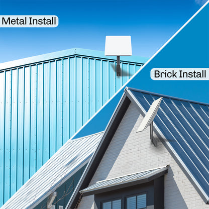 Low profile wall mount for Starlink Gen2. Install to wood, brick, concrete or metal (hardware included)