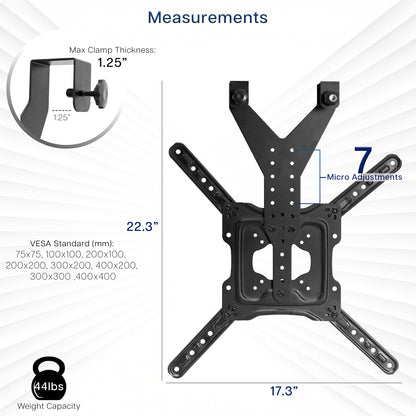 Measurements of Height Adjustable Loft Bed TV Mount