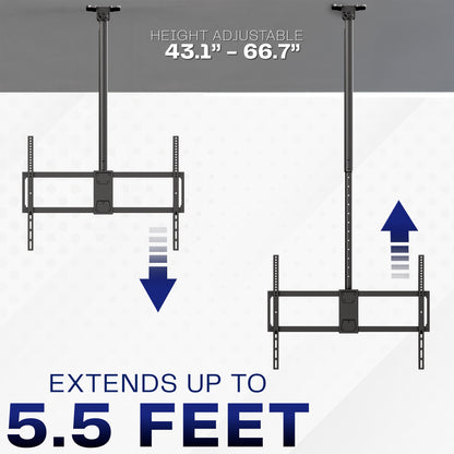 Large 50” to 100” TV Ceiling Mount with Extension Pole
