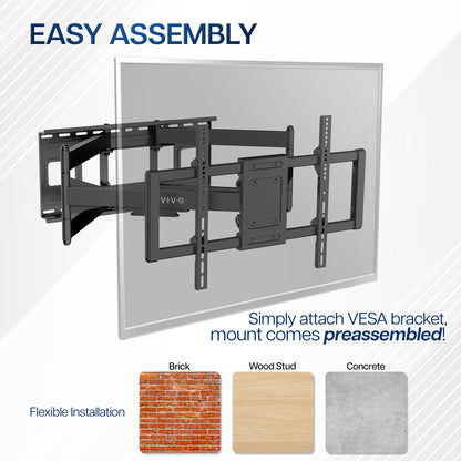 Full Motion 43” to 85” TV Wall Mount with Long Arm