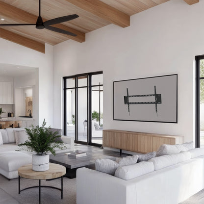 Extra large TV mount from VIVO in living room setting.