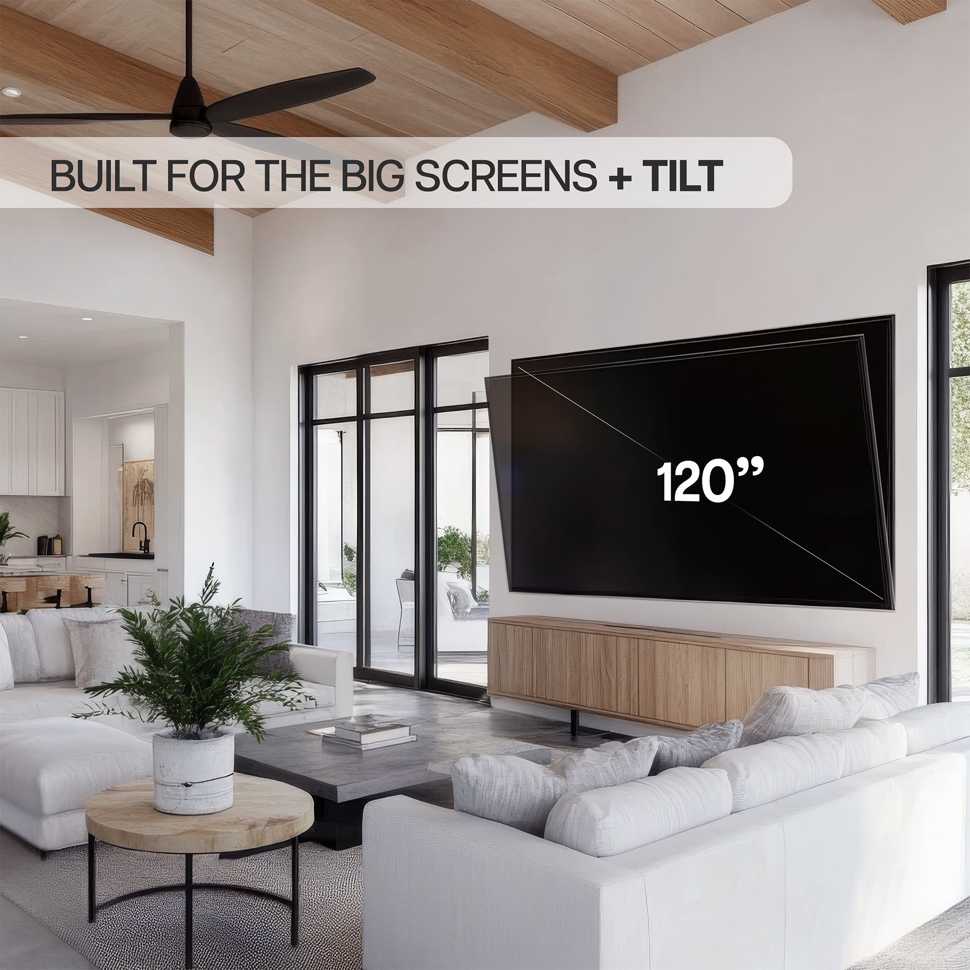 Heavy Duty Tilting Extra Large 60" to 120" TV Wall Mount