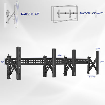 Pop-Out 1x2 Video Wall Mounts for 37” to 90” TVs