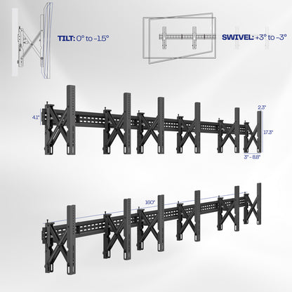 Pop-Out 2x3 Video Wall Mounts for 37” to 90” TVs