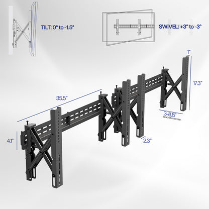 Pop-Out Video Wall Mounts (2 Pack) for 37" to 90" TVs