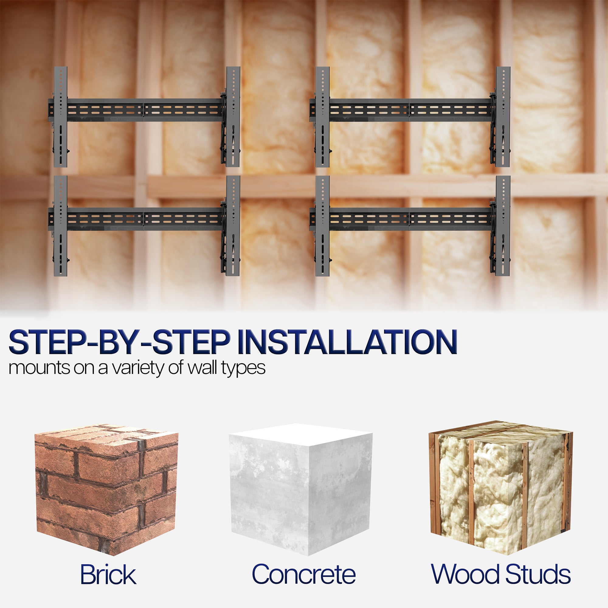 Pop-Out Video Wall Mounts (4 Pack) for 37" to 90" TVs