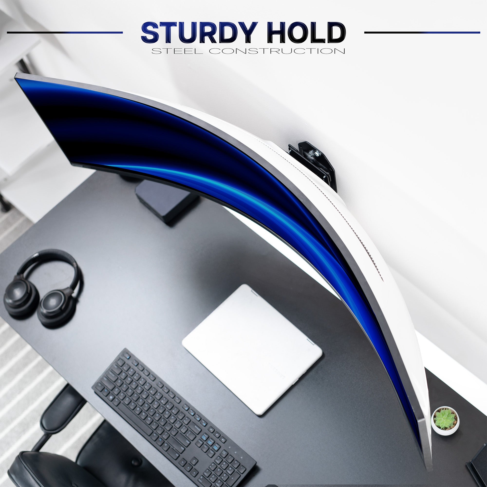 Low Profile Stationary Ultrawide Monitor Wall Mount - Up to 49" Screens