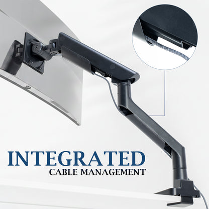 VIVO PRO Pneumatic Arm Single Ultrawide Monitor Desk Mount - Up to 57" Screens