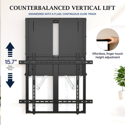 PRO Manual Height Adjustable TV and Display Wall Mount Counterbalance Vertical Lift