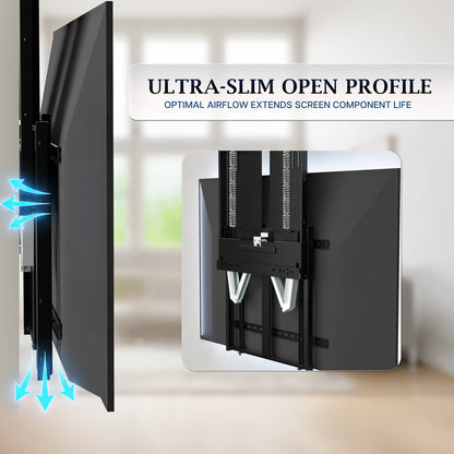 PRO Manual Height Adjustable TV and Display Wall Mount Ultra-Slim Open Profile