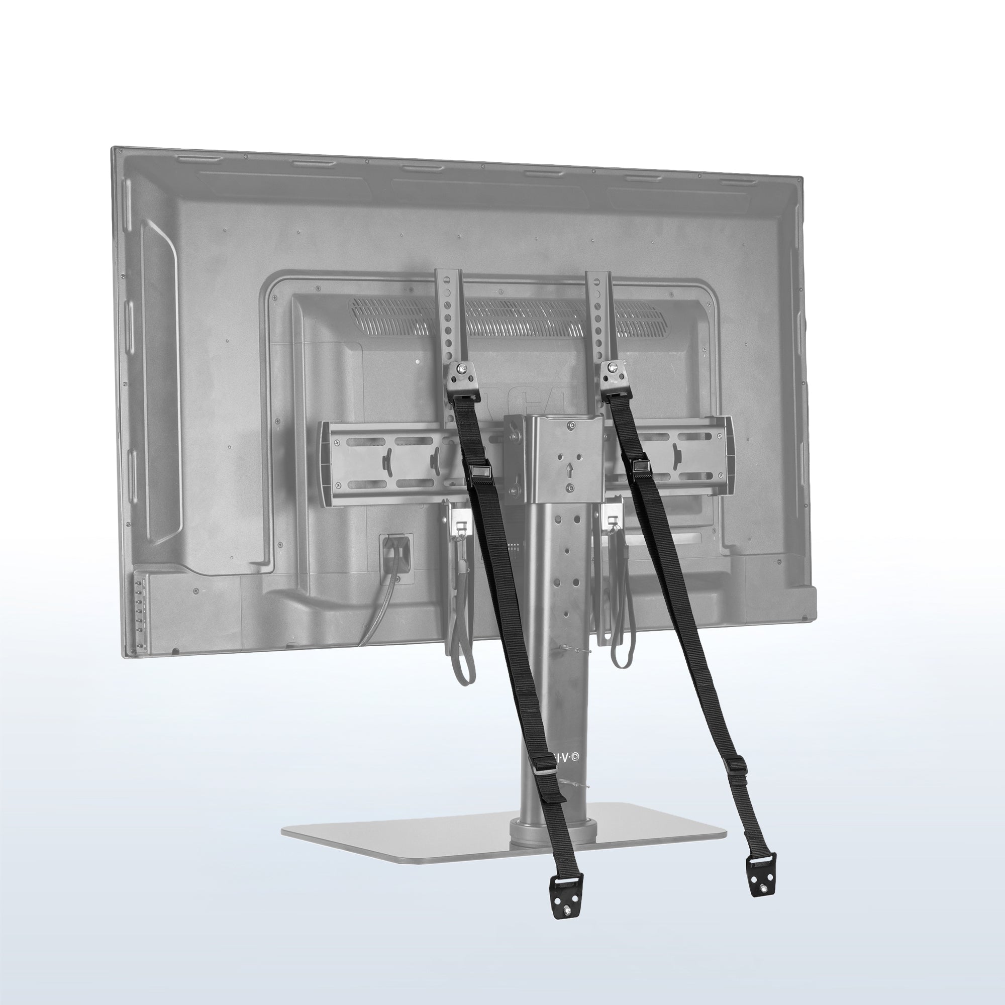 Heavy-duty strap cable management for extra secure TV mounting.